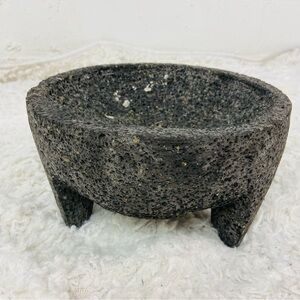 molcajete traditional Mexican mortar and pestle made from volcanic rock